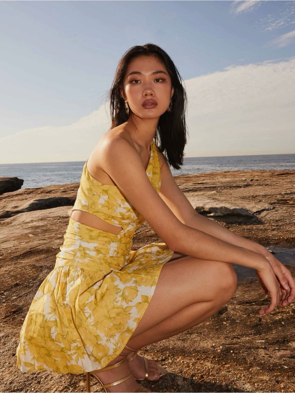 Peppermayo One Shoulder Mini Dress in Daffodil Size 6